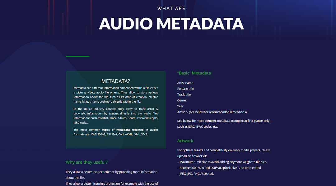 Mastering & Metadata in audio files