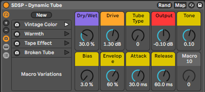 Dynamic Tube presets - flavorful harmonic saturation