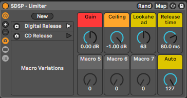 Limiter presets for Streaming platforms loudness or CD