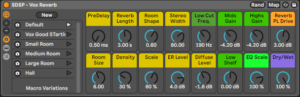 Vox reverb effect rack for music recording and production in ableton live