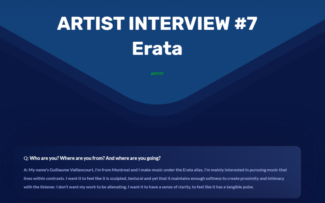 Artist Interview 7 – Erata