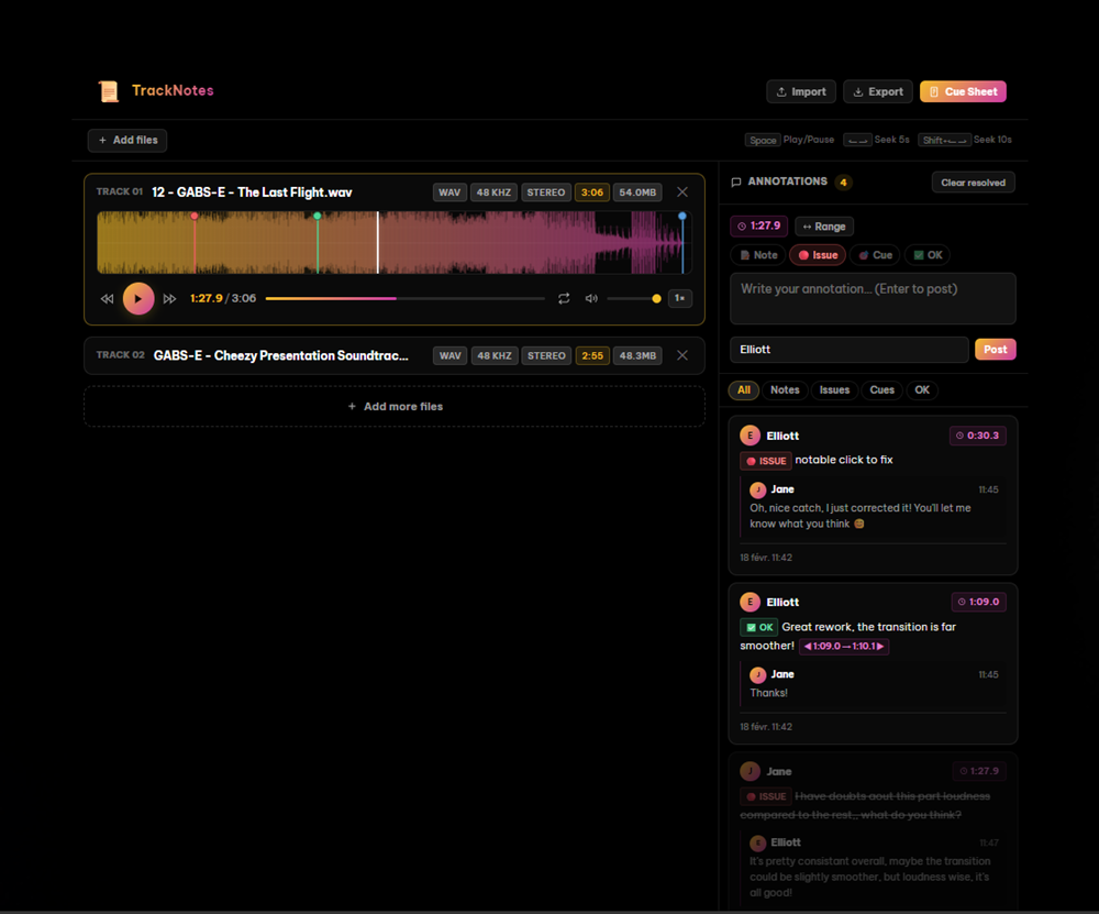 SmartDSP_Free_TrackNotes Smart DSP - TrackNotes - Audio Annotation & Collaboration Tool - Free, Unlimited and Ethical.